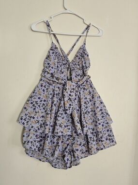 Rue21 Lavender Floral Tie-Back Romper